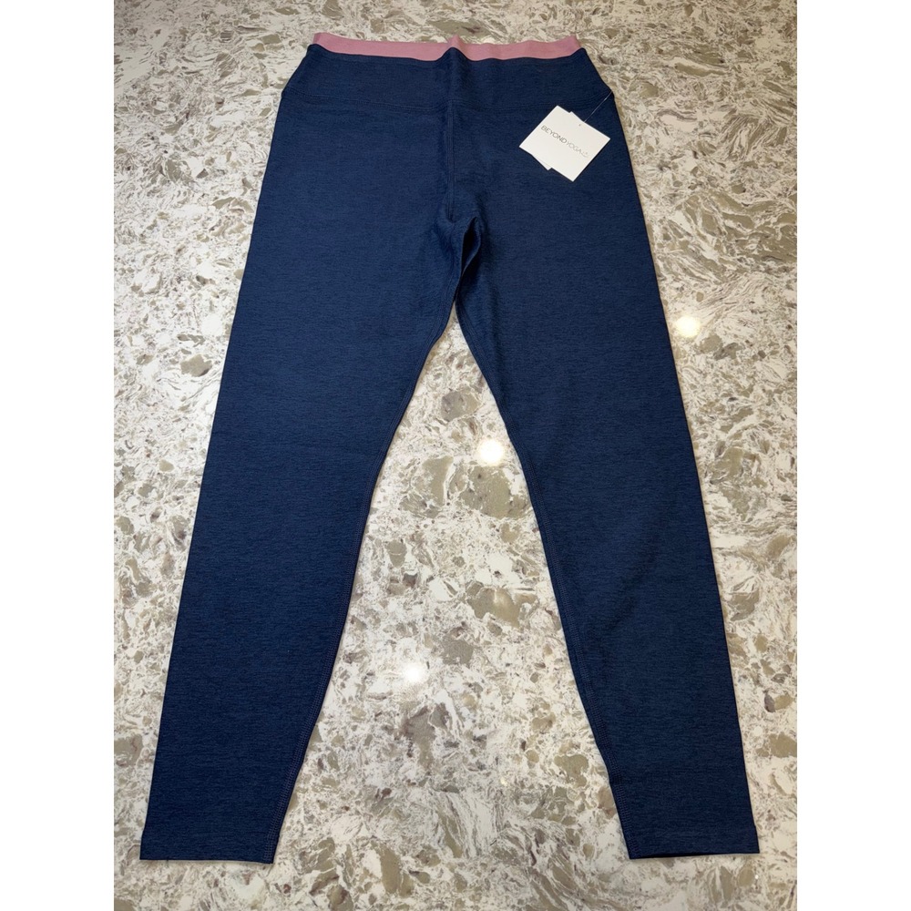 Beyond Yoga Womens High Waisted Spacedye Leggings Navy Mauve Pink L 007JV